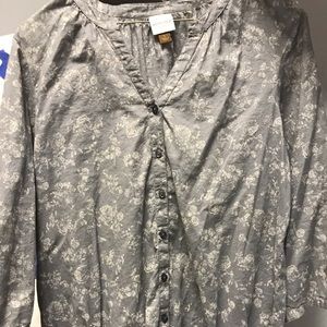 Gray flower blouse